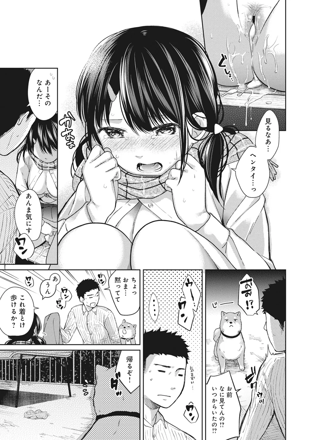 【エロ漫画】【エロ漫画】同居しているおっさんがいきなり公園で欲情して強引に誘惑されたJKが何もできず犯されるがままに青姦して中出しされちゃう！【二三月そう：1LDK+JKいきなり同居？密着⁉︎初エッチ‼︎? 第６話】